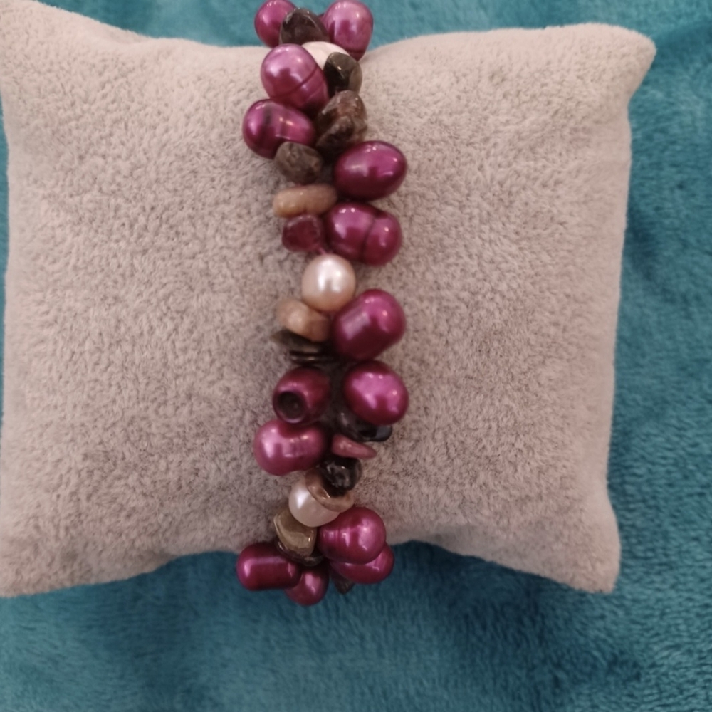 Key West Pink Pearl & Agate Stretch Bracelet